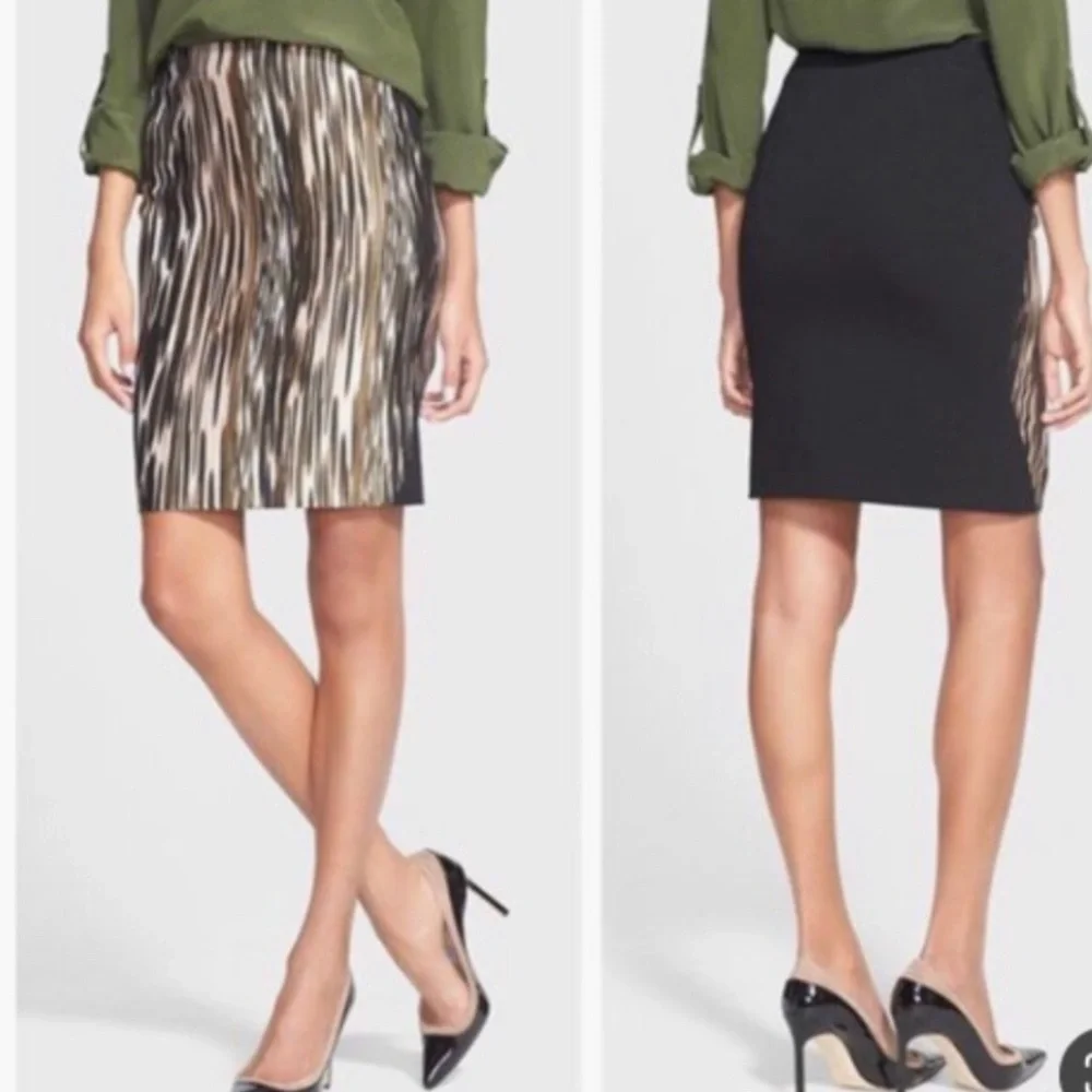 DVF Diane Von Furstenberg Silk / Wool Emma Mikado Pencil Skirt Size 2
